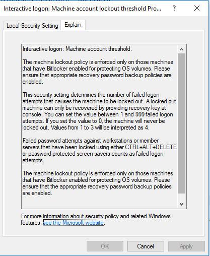 Windows Vista Account Lockout Settings